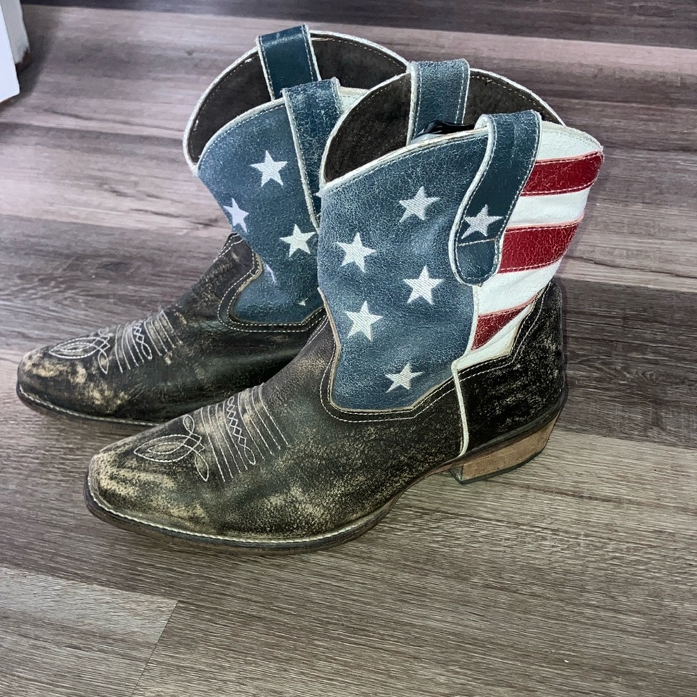 Roper Women’s American Beauty Flag Ankle Boots